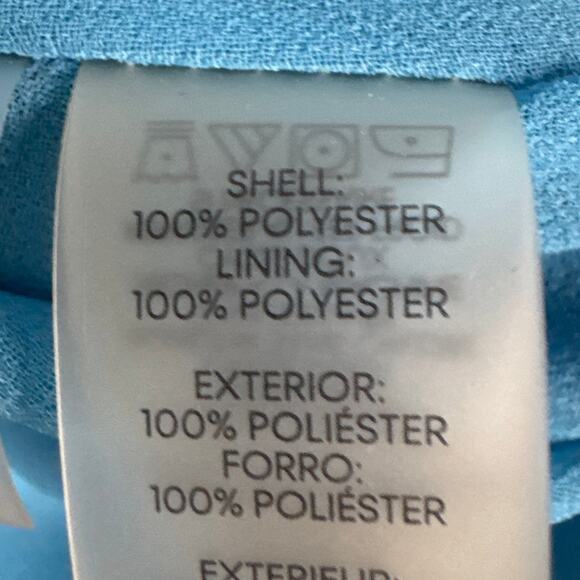 Calvin Klein Tiered Baby Doll Blouse Slate Blue Size XL Boho Relaxed Fall Style - Picture 7 of 8